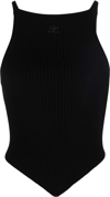 COURRÈGES MESH TIPS RIBBED-KNITTED TANK TOP