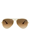 Ray Ban Aviator Classic Sunglasses Gold Frame Brown Lenses 62-14 In Gold/ Brown Gradient