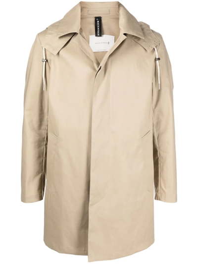 Mackintosh Cambridge Short Hooded Coat In Neutrals