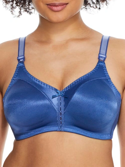 Bali Double Support Wire-free Bra In Classic Chambray