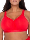 Curvy Couture Cotton Luxe Wire-free Bra In Diva Red