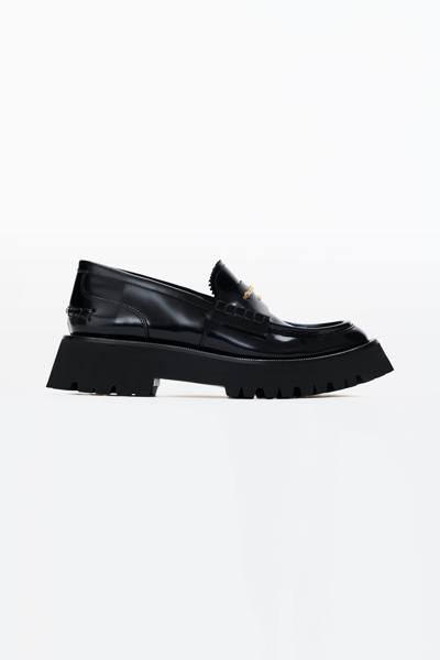 ALEXANDER WANG CARTER MID-HEEL LUG LOAFER IN LEATHER