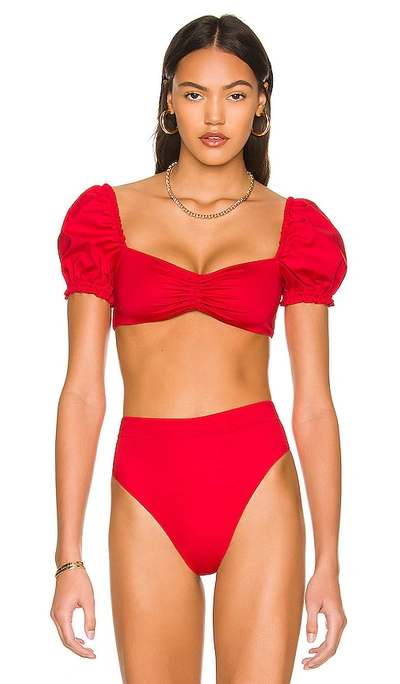 Agua Bendita X Revolve Romina Bikini Top In Red