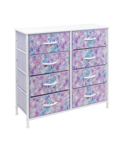 Sorbus 8 Drawer Storage Cube Dresser In Tie-dye Purple