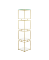 Rosemary Lane Marble Glam Shelving Unit In Gold-tone