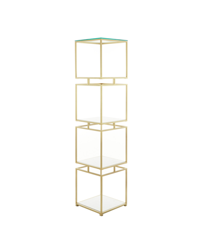Rosemary Lane Marble Glam Shelving Unit In Gold-tone