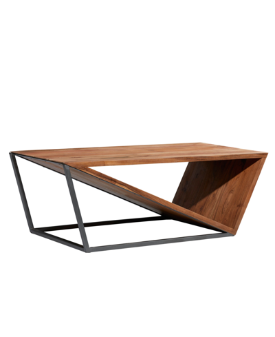 Rosemary Lane Small Metal And Wood Triangular Table For Home Display In Brown