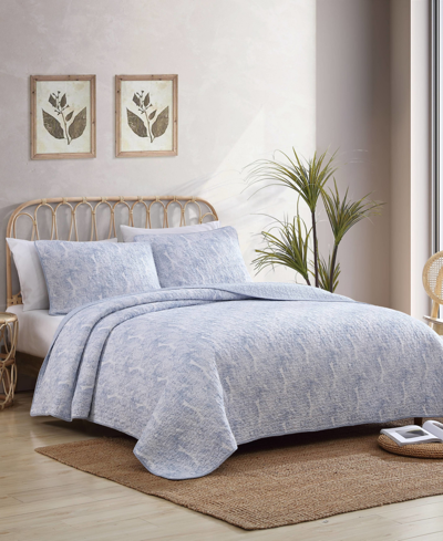 Tommy Bahama Home Closeout! Tommy Bahama Distressed Water Leaves 3-pc. Quilt Set, Full/queen In Surf Spray