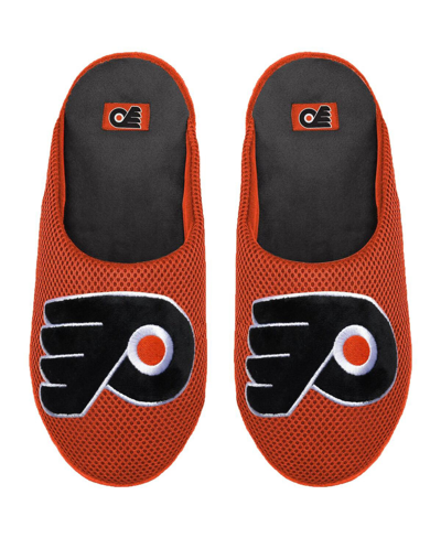 Foco Men's  Philadelphia Flyers Big Logo Colorblock Mesh Slippers In Orange