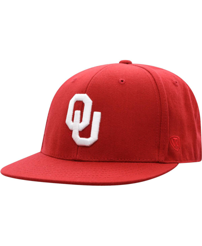 TOP OF THE WORLD MEN'S TOP OF THE WORLD CRIMSON OKLAHOMA SOONERS TEAM COLOR FITTED HAT