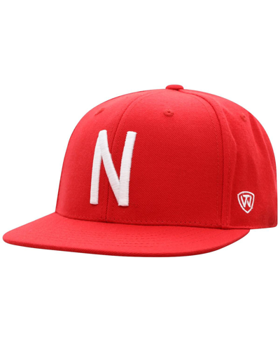 TOP OF THE WORLD MEN'S TOP OF THE WORLD SCARLET NEBRASKA HUSKERS TEAM COLOR FITTED HAT