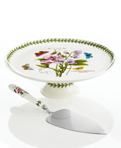 Portmeirion Dinnerware, Botanic Garden Footed Cake Stand With Server In White