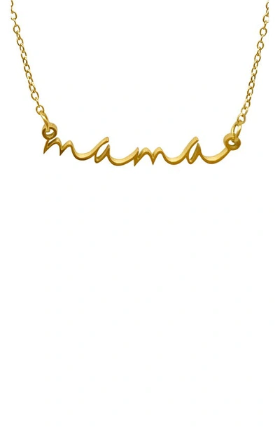 Adornia 14k Yellow Gold Vermeil Cursive Mama Script Necklace