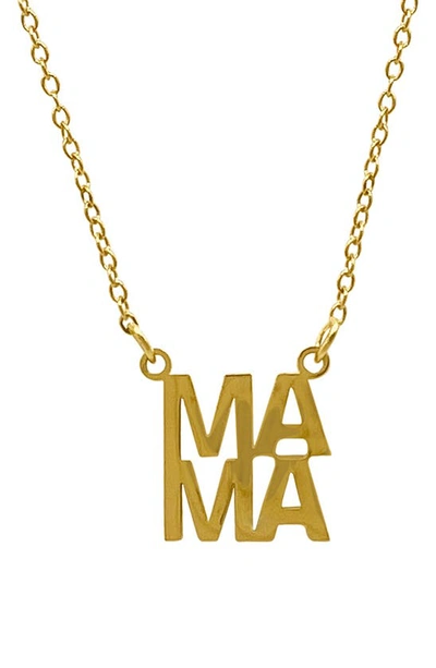 Adornia 14k Yellow Gold Vermeil Block Mama Script Necklace