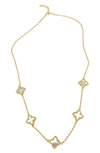 Adornia White Mother Of Pearl Station Chain Necklace In White