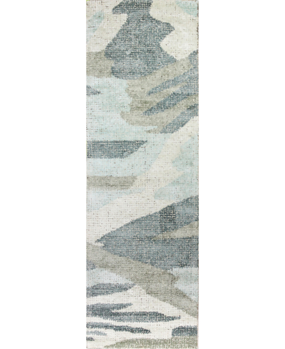 Bb Rugs Energy Lm101 2'6" X 8' Runner Rug In Aqua