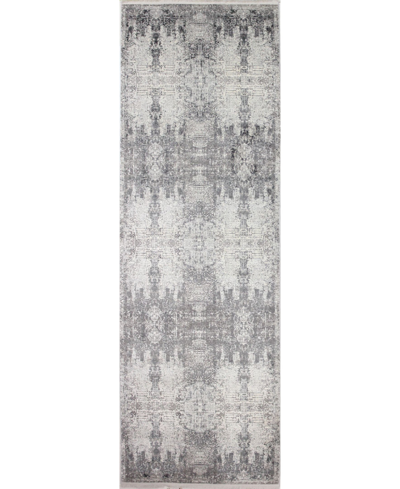 Bb Rugs Charm Cha-07 Gray 2'6" X 8' Runner Rug In Grey