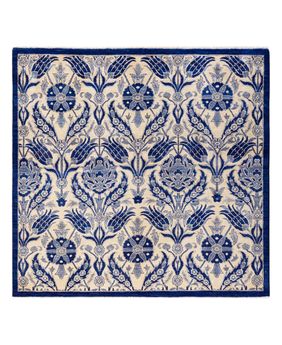 Adorn Hand Woven Rugs Suzani M180131 6'3" X 6'6" Area Rug In Blue