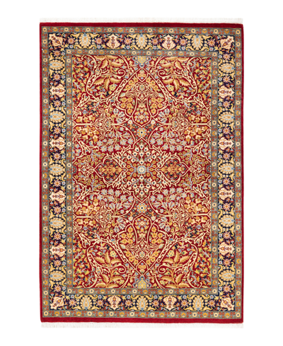 Adorn Hand Woven Rugs Mogul M13852 4'3" X 6'3" Area Rug In Red
