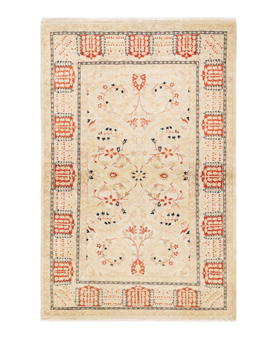 Adorn Hand Woven Rugs Mogul M174999 4'1" X 6'1" Area Rug In Ivory