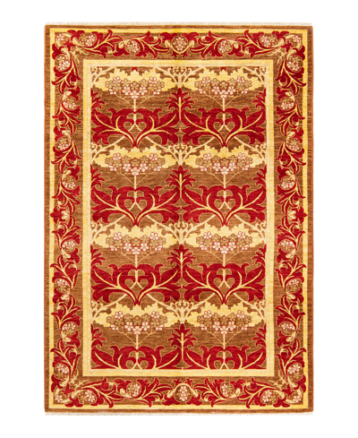 Adorn Hand Woven Rugs Arts Crafts M16253 6'1" X 8'10" Area Rug In Yellow