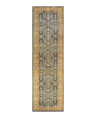 Adorn Hand Woven Rugs Mogul M15674 4'3" X 15'5" Runner Area Rug In Blue