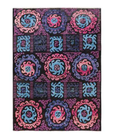 Adorn Hand Woven Rugs Modern M162443 6'5" X 9'1" Area Rug In Purple