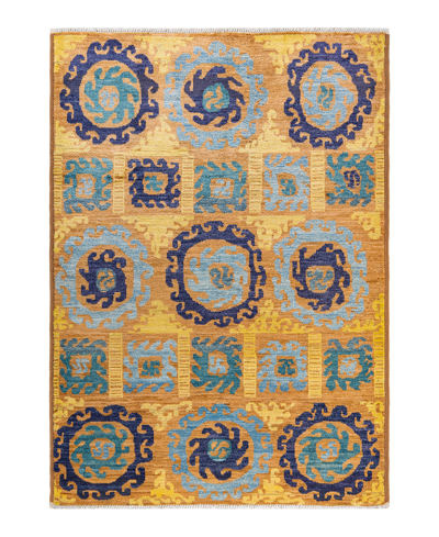 Adorn Hand Woven Rugs Modern M166226 5'10" X 8'7" Area Rug In Yellow