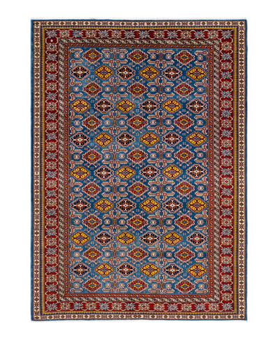 Adorn Hand Woven Rugs Tribal M1871 6'10" X 9'10" Area Rug In Blue
