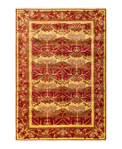 Adorn Hand Woven Rugs Arts Crafts M16330 5'2" X 7'8" Area Rug In Yellow