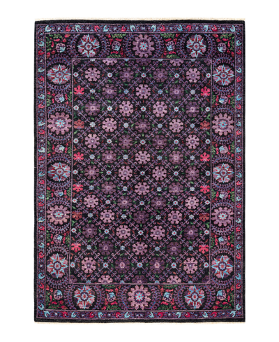 Adorn Hand Woven Rugs Suzani M16958 6'1" X 8'10" Area Rug In Black