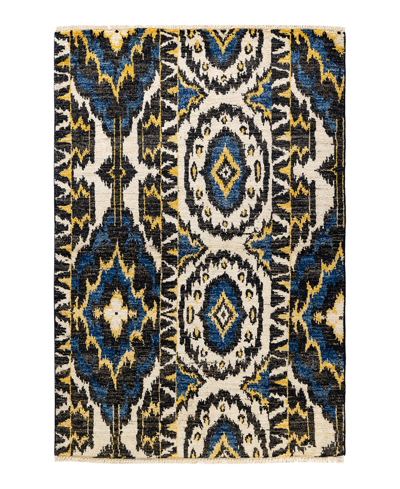 Adorn Hand Woven Rugs Modern M1625 4'1" X 6'2" Area Rug In Black