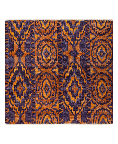 Adorn Hand Woven Rugs Modern M167505 6'1" X 6'1" Square Area Rug In Purple