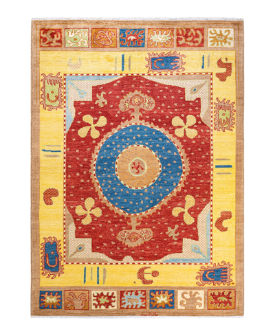 Adorn Hand Woven Rugs Modern M162440 6'2" X 8'10" Area Rug In Yellow
