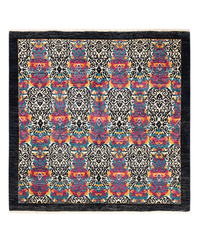 Adorn Hand Woven Rugs Suzani M16615 6'1" X 6'2" Area Rug In Black
