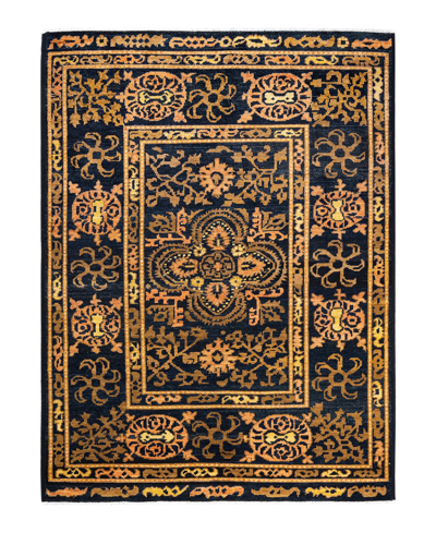 Adorn Hand Woven Rugs Modern M166225 6'5" X 8'10" Area Rug In Black