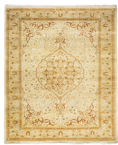 Adorn Hand Woven Rugs Mogul M1770 6'3" X 9'4" Area Rug In Ivory
