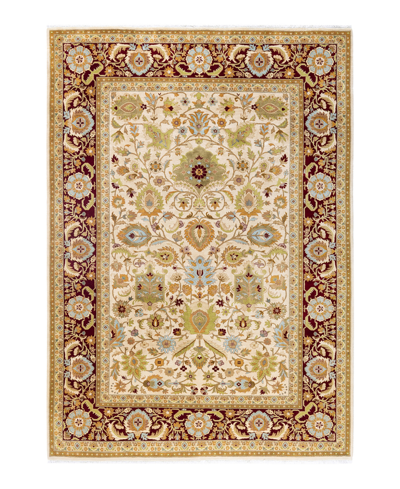 Adorn Hand Woven Rugs Mogul M117033 6'4" X 9'1" Area Rug In Ivory