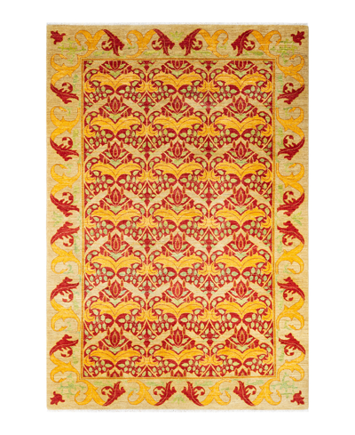 Adorn Hand Woven Rugs Arts Crafts M15928 6'7" X 9'10" Area Rug In Yellow