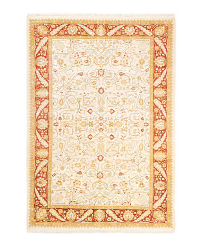 Adorn Hand Woven Rugs Mogul M15674 4'3" X 6'3" Area Rug In Ivory