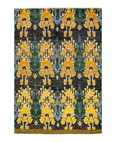 Adorn Hand Woven Rugs Modern M16240 6'1" X 9' Area Rug In Black
