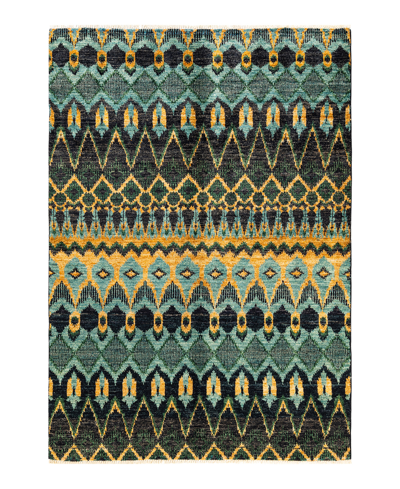 Adorn Hand Woven Rugs Modern M16251 5'10" X 8'10" Area Rug In Black