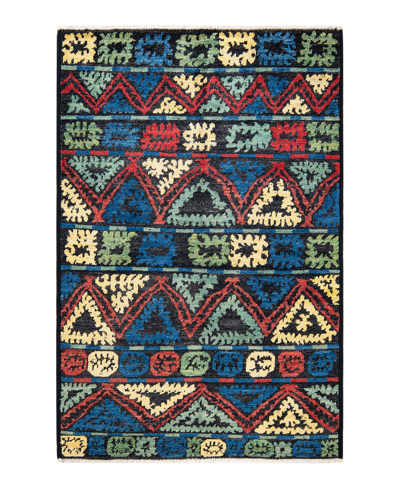 Adorn Hand Woven Rugs Modern M16491 5'1" X 7'10" Area Rug In Black