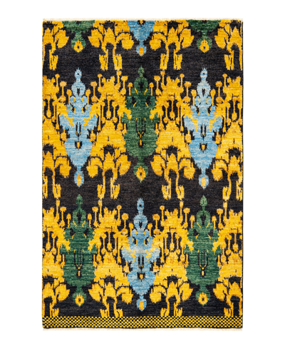 Adorn Hand Woven Rugs Modern M167658 5'1" X 7'10" Area Rug In Black