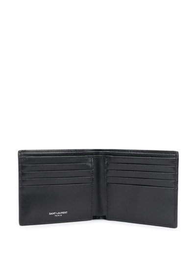 Saint Laurent Monogram Leather Credit Card Case In Black