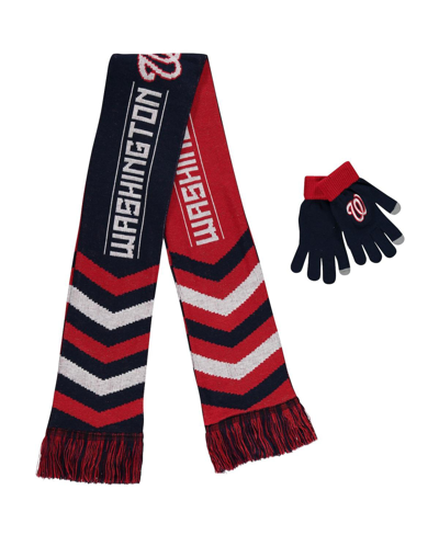 Foco Men's And Women's  Navy Washington Nationals Glove And Scarf Combo Set