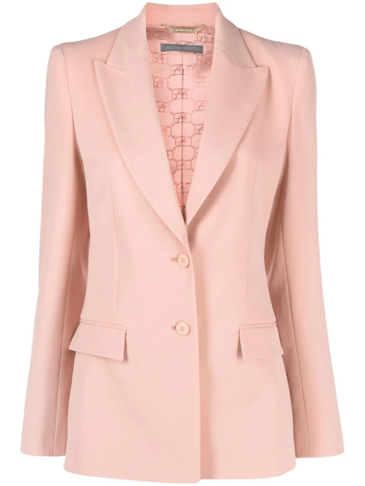 Alberta Ferretti Single-breasted Blazer In Pink