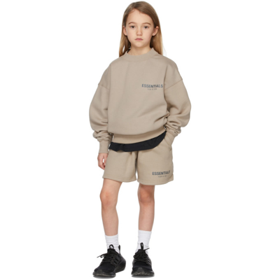 Essentials Kids Tan Pullover Sweatshirt In String