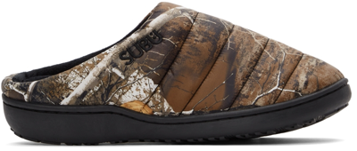 Subu Ssense Exclusive Brown Quilted Camo Slipper In Realtree