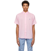 Polo Ralph Lauren Pink Linen Classic Short Sleeve Shirt In Carmel Pink